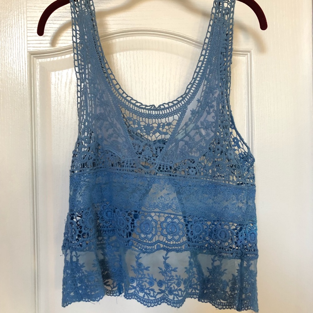 Urban Outfitters Blue Lace Top